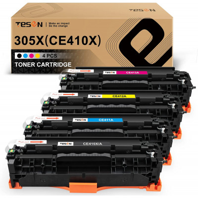 TESEN Remanufactured Toner Cartridge Replacement for HP 305X CE410X 4 Pack